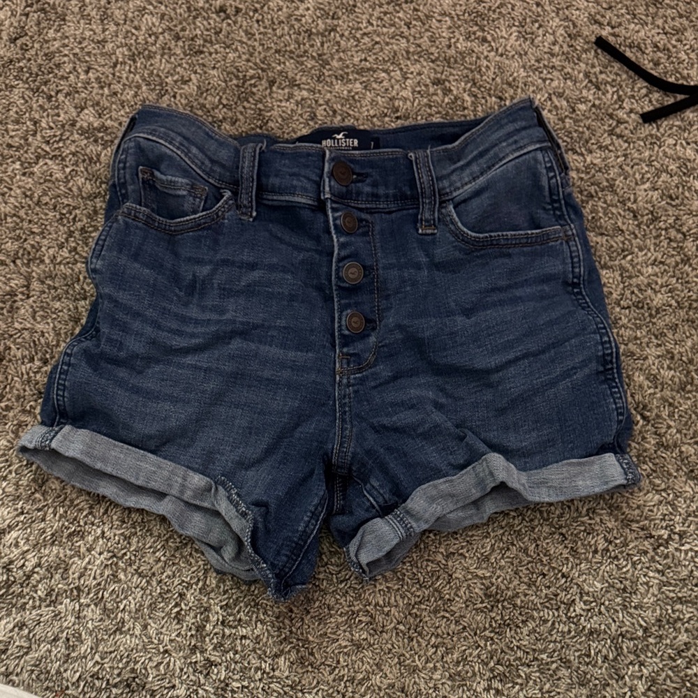 Hollister Women's Dark Blue Jean Shorts
